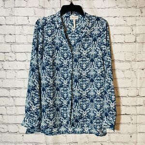 Laundry By Shelli Segal Women's Tops Long Sleeves Collared Button Down Shirt M